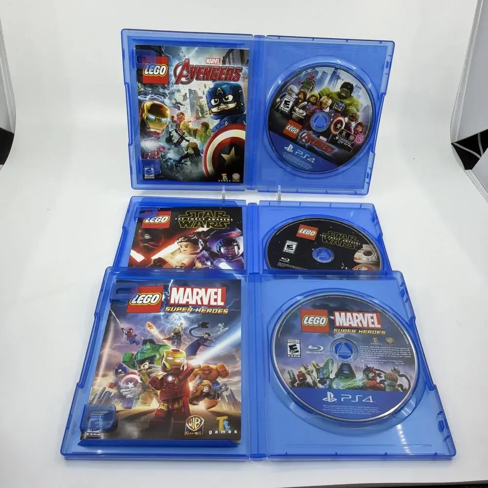 PS4 LEGO Game Lot Marvel Super Heroes Avengers Star Wars Force Awakens CIB